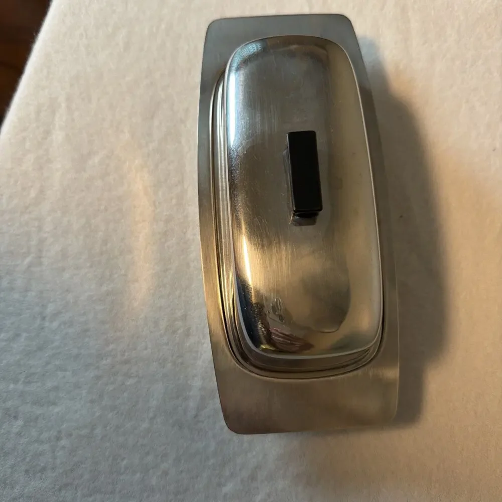MCM Covered Stainless Steel Butter Dish